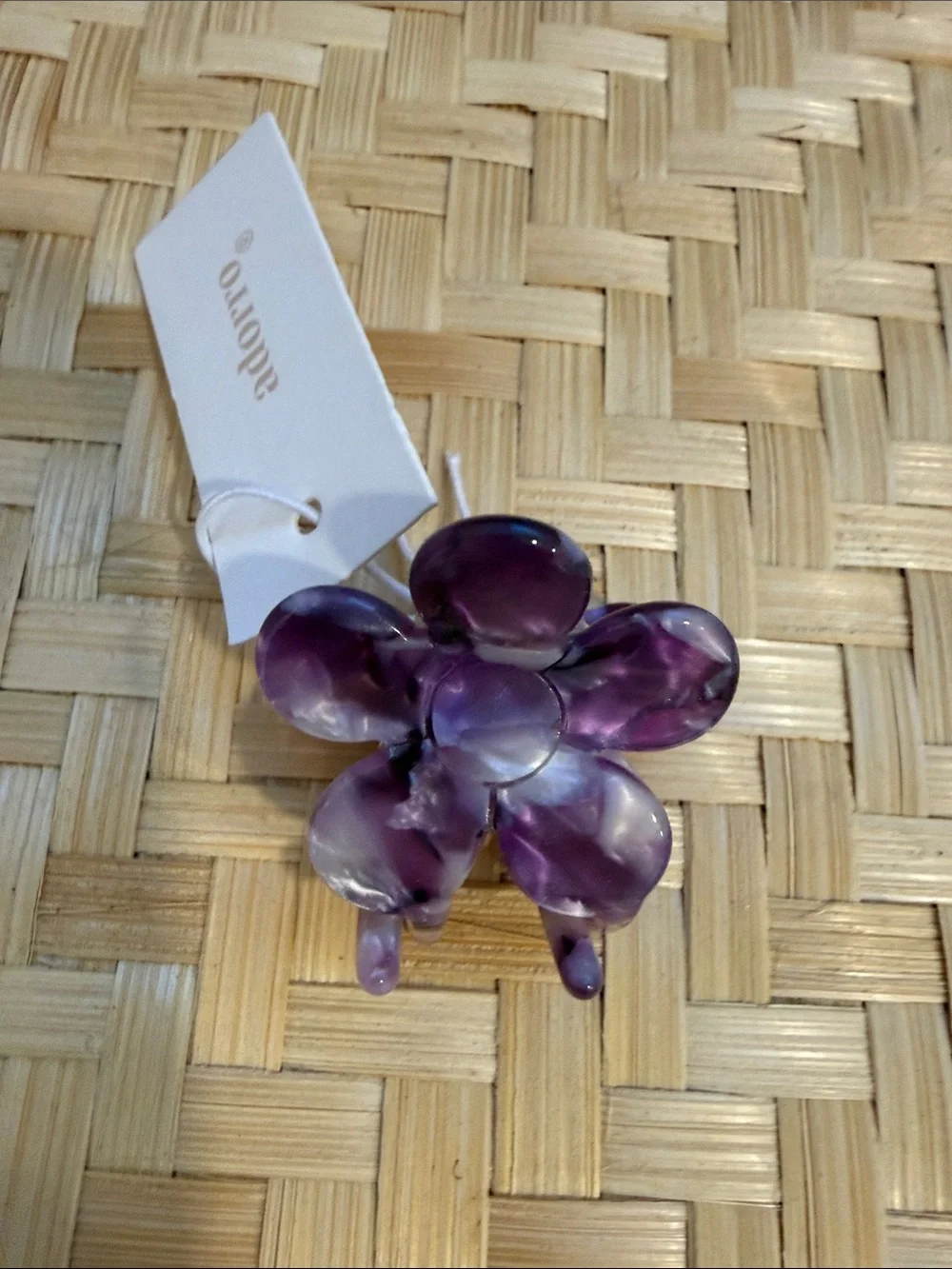 NEW Adorro Set of 4 Cellulose Acetate Flower Claw Hair Clips Marbled